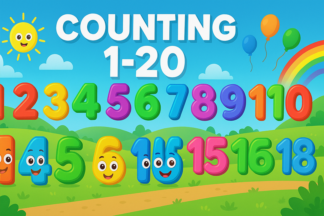 Counting 1–20 for Kids – Bright & Colourful Number Video